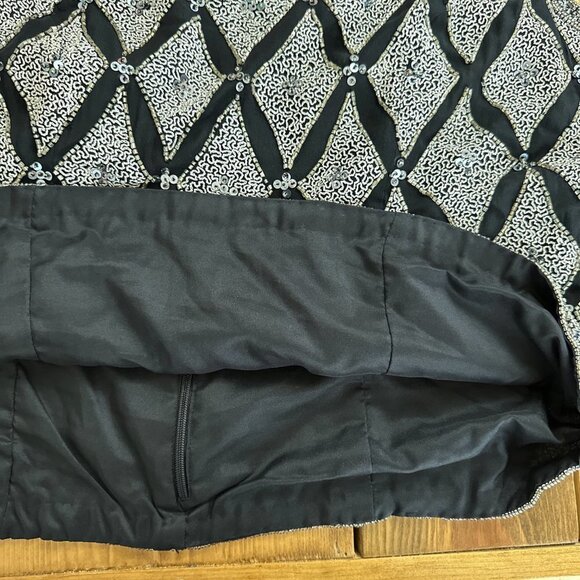 Cote D' Azur Silk Beaded Top Evening Embroidered XL Crop Formal - Picture 8 of 9